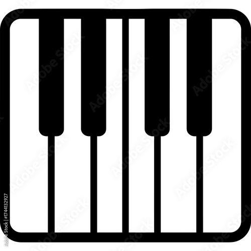 Piano keys outline icon vector