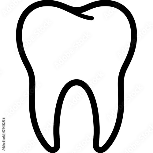 Human tooth outline icon vector