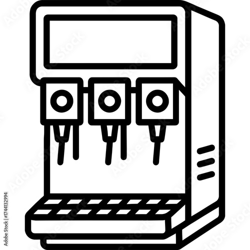 Commercial beverage dispenser outline icon vector