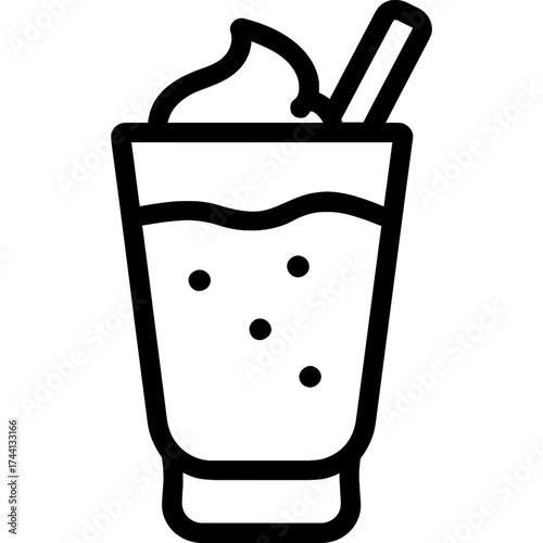 Minimalistic eggnog glass icon design