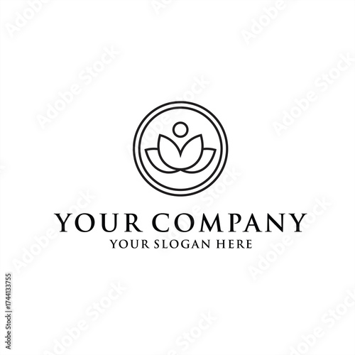 Feminine logo illustration for Spa, Energetic, Wellness, yoga, Cosmetics