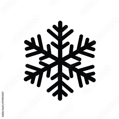 Black Snowflake Icon Geometric Design winter cold