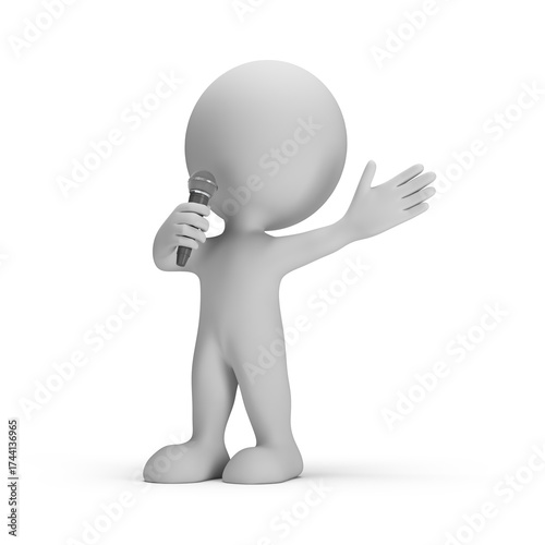 3d man with microphone