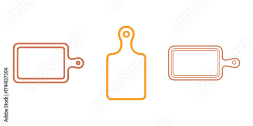 Minimalist vector illustration of cutting boards in different styles and colors
