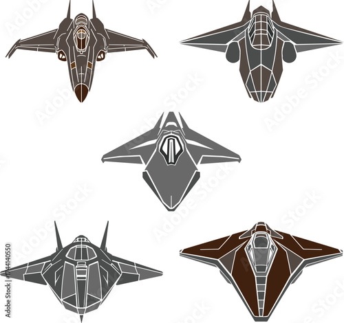 Futuristic Starship Color Vector Design
