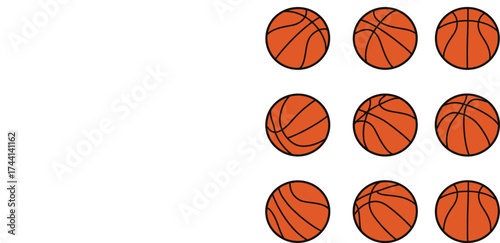 Basketball sport hoops Element Collection vector and illustration white color background