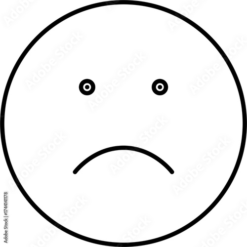 Vector art of sad face drawing