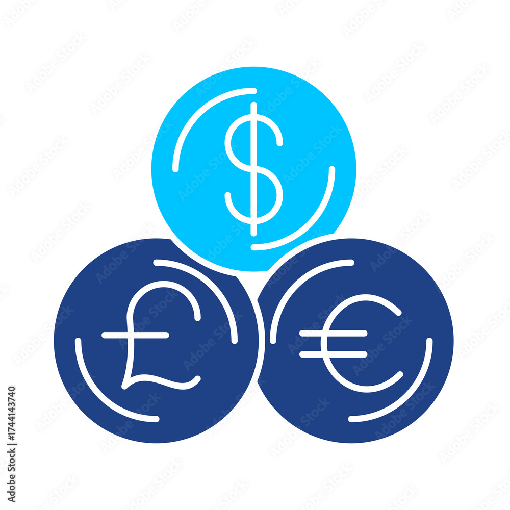 Fototapeta premium Currencies Simple Vector Icon Collection