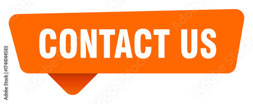 contact us sticker. contact us orange sign isolated on transpatent background