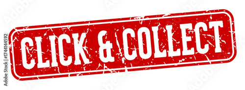 click & collect rectangular sign. click & collect stamp