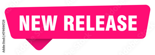 new release magenta sticker isolated on transpatent background. new release sign