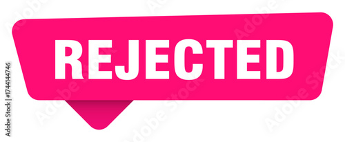rejected magenta sticker isolated on transpatent background. rejected sign