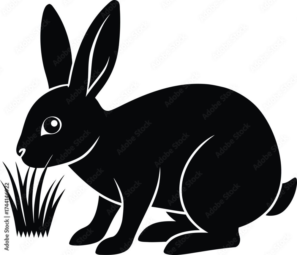 Obraz premium Cute pink cartoon rabbit or bunny vector illustration on a white background, perfect for Easter or spring designs