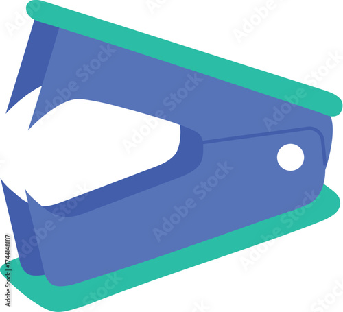 green and blue staple remover flat design, office equipment, paper stapler remover tools illustration