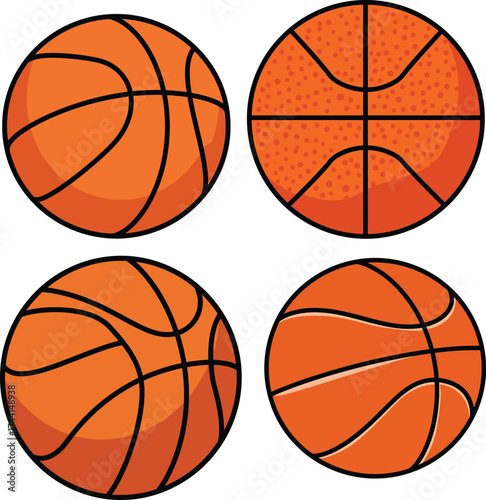 Basketball sport hoops Element Collection vector and illustration white color background