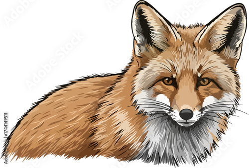 wilderness spirit a foxy gaze captures primal wisdom and untamed grace, isolated on transparent background