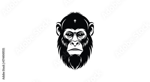 Gorilla ape head logo illustration monkey primate