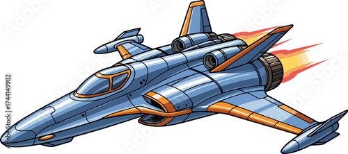 cosmic voyage unleashed dynamic starship blasting towards boundless galactic frontiers, isolated on transparent background