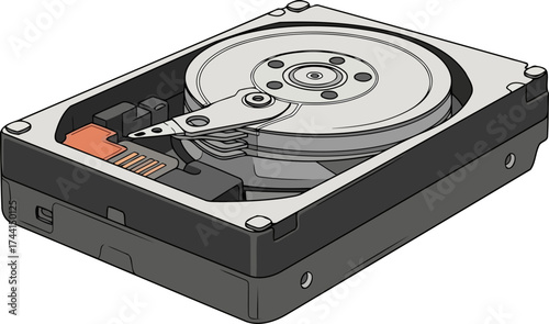 digital core revealed exploring the intricate mechanism of data storage technology, isolated on transparent background