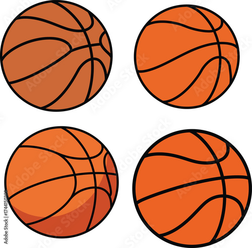 Basketball sport hoops Element Collection vector and illustration white color background
