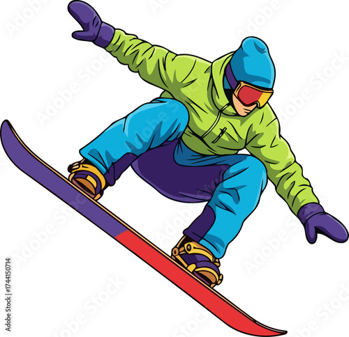gravitydefying snowboarder leaps with dynamic skill, embracing alpine adventure, isolated on transparent background