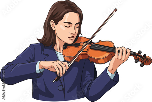 harmonic embrace a violinists soulful connection to the instruments resonance, isolated on transparent background