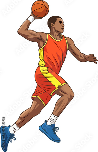 hoop dreams in motion agile player unleashes strategic play on the court, isolated on transparent background