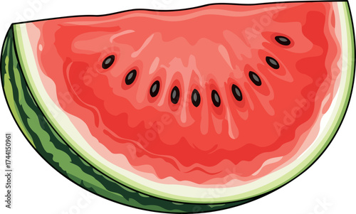 juicy watermelon slice quintessential summer refreshment, delivering sweetness and hydration, isolated on transparent background