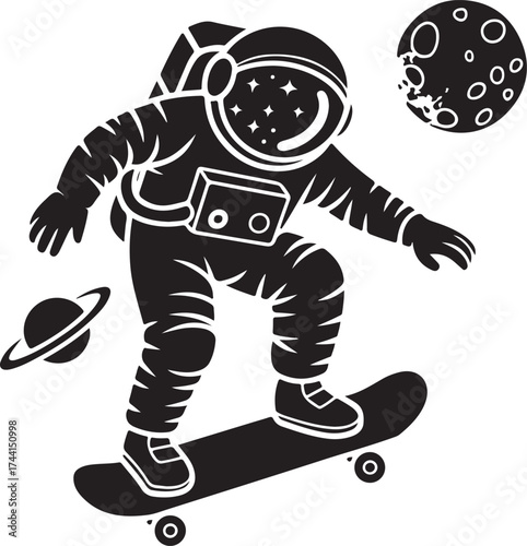 vector illustration of a boy with skateboard