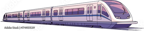 sleek urban lifeline modern commuter train for efficient, connected metropolitan travel, isolated on transparent background