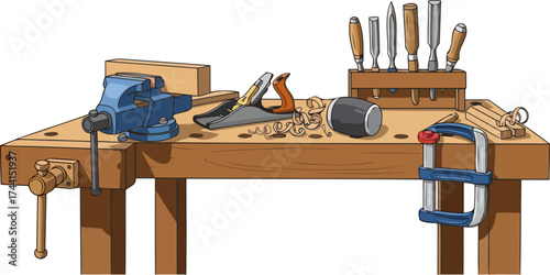 timeless craft the carpenters bench, where ingenuity and manual skill converge, isolated on transparent background