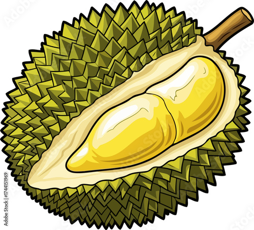 tropical delicacy revealed the golden allure of southeast asias spiky treasure, isolated on transparent background