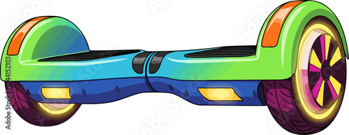 vibrant glide technology modern electric hoverboard bringing fun to urban journeys, isolated on transparent background