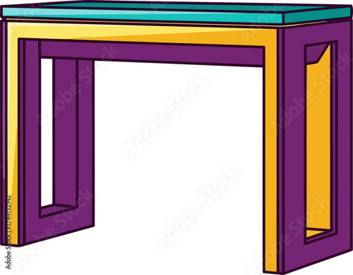 vibrant layered table a pop of modern art for any contemporary interior, isolated on transparent background