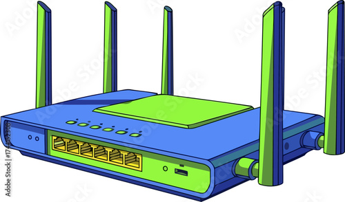 vivid network gateway empowering seamless online experiences and smart device communication, isolated on transparent background