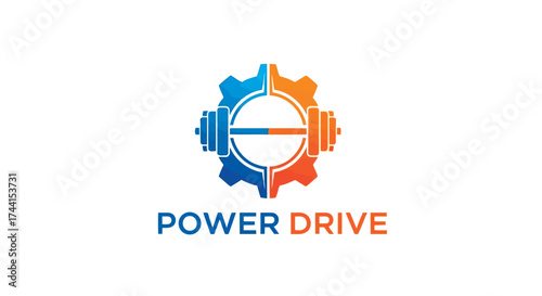 Power drive logo design for fitness, gym, and sports vector design