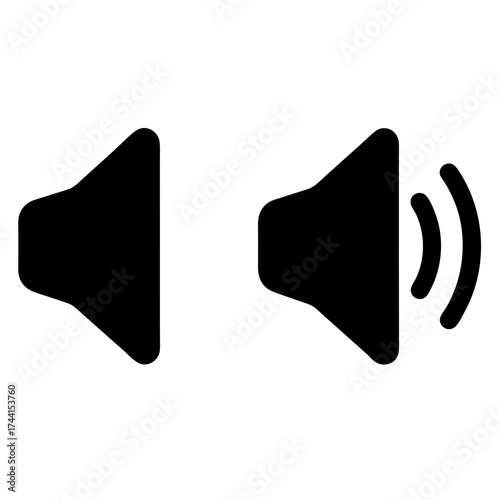 Vector art of sound icon, representing audio levels, volume control, and multimedia settings for user interface design