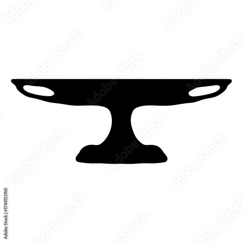 Vector art of silhouette of a black cake stand, a simple and elegant design for displaying desserts and pastries