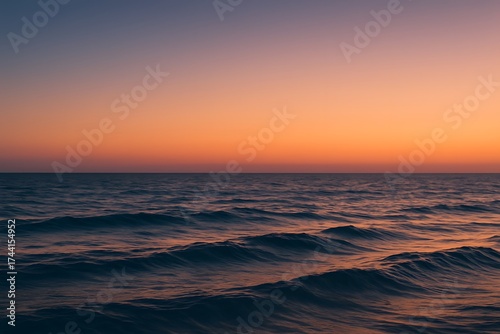 Sunset Ocean Tranquil Horizon Water Waves Seascape Evening Serenity