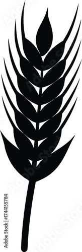 Black silhouette wheat stalk vector illustration for eps download