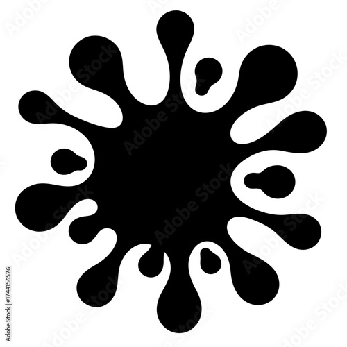 Vector art of black ink blot abstract vector illustration of a paint splash perfect for adding a touch of creativity