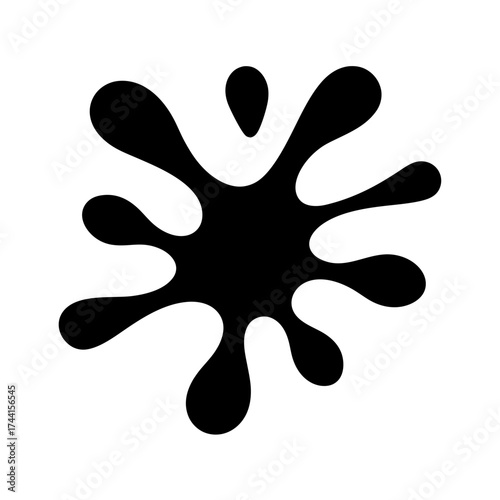 Vector art of black ink blot a simple and modern vector illustration of a paint splash perfect for adding a touch of creativity