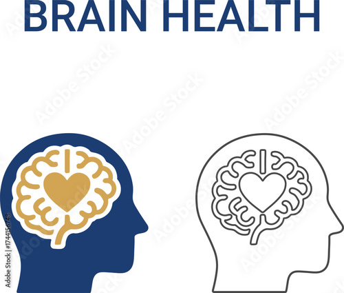 Brain health Line art icons. Collection of meditation, stress management, anxiety, psychosis, depression, and more. Vector illustration. Easily changes to any color.