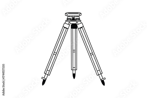 Tripod surveying equipment outline icon