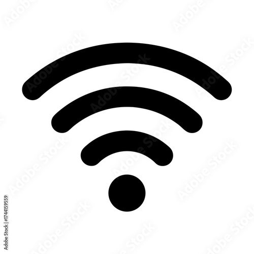Vector art of wireless signal icon symbol of wifi connection, internet access, and network connectivity for modern devices