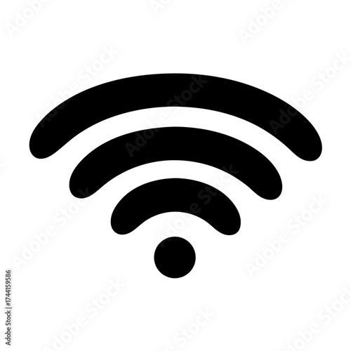 Vector art of wireless signal icon symbol of wifi connection, internet access, and network connectivity for modern devices