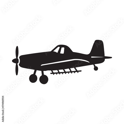 vector illustration of airplane, silhouette airplane