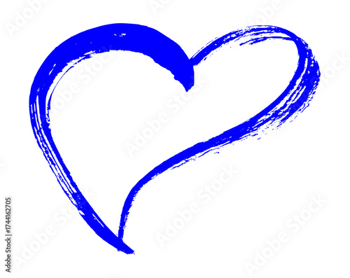 Heart Shape Ink Brush Stroke Drawing Vector Set