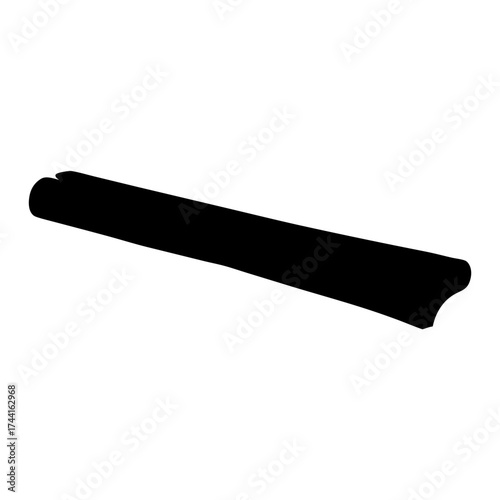 Vector art of black silhouette of a long, cylindrical bolster pillow, , providing comfort and support for relaxation