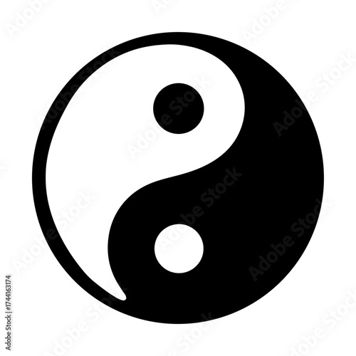 Vector art of yin and yang symbol for use in infographics, presentations, or other design projects harmony and balance concept